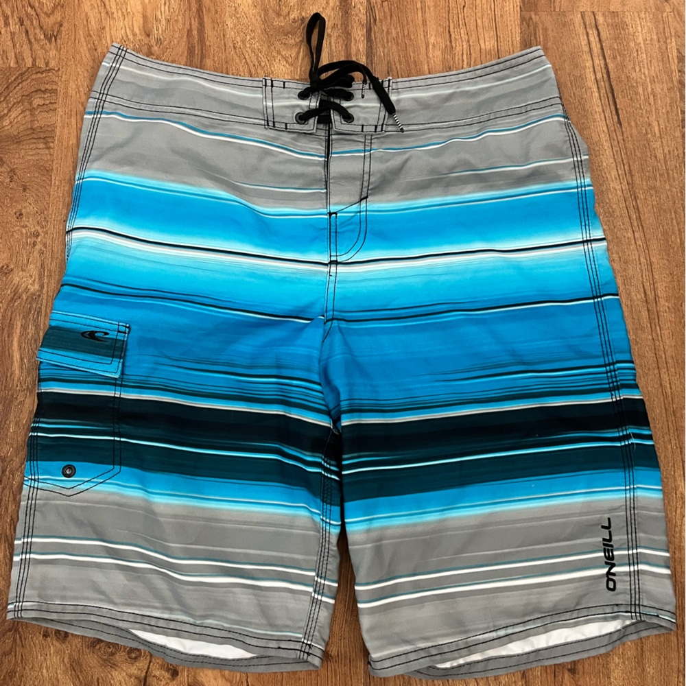 O'Neill Vibrant Blue and Gray Board Shorts